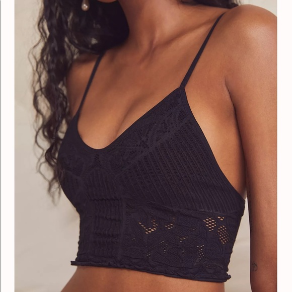 Free People Other - Free People Chloe Seamless Longline Black Bralette